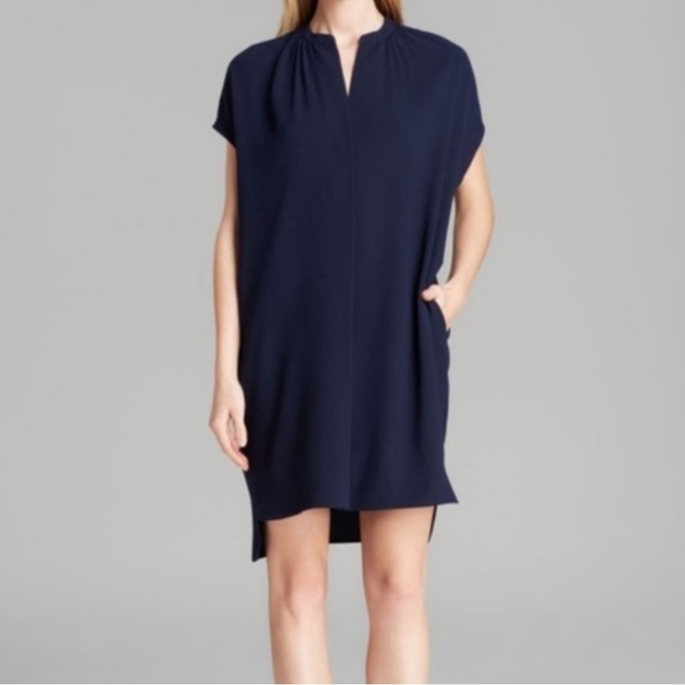 Vince Navy Popover Shift Dress